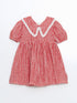 LC Waikiki Checkered Krinkle Lace Detail Girls Dress